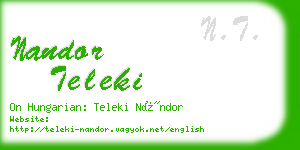nandor teleki business card